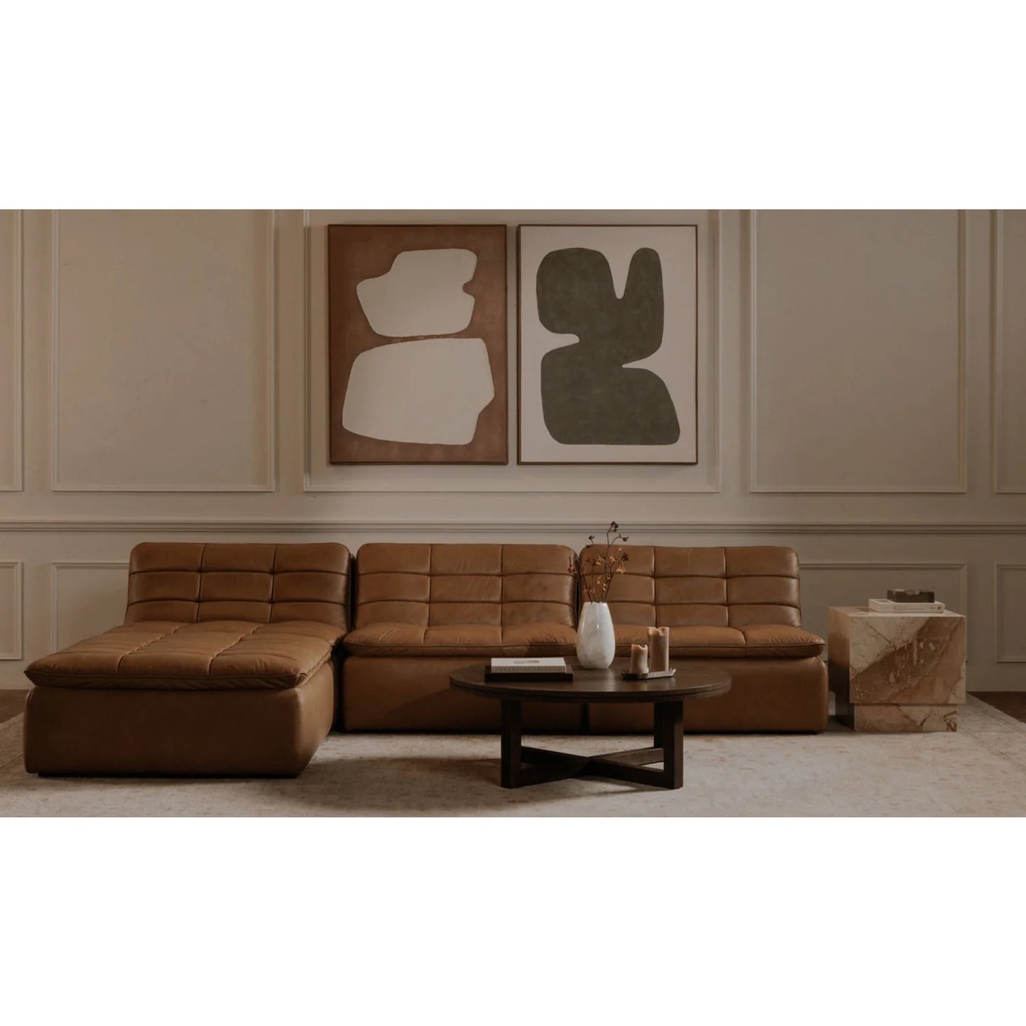 Luxury Lino Leather Modular Sofa Modern Italian Style for Villa