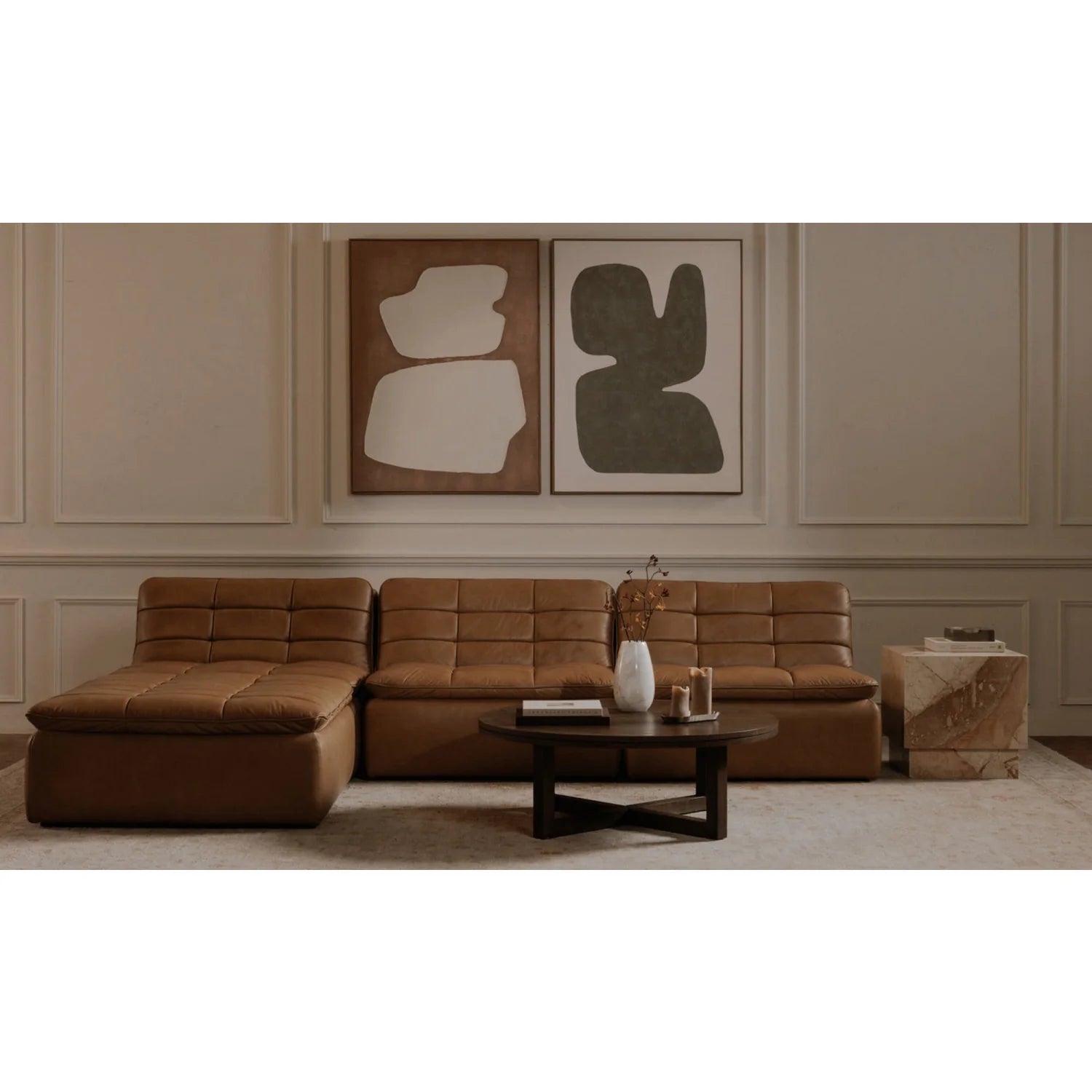 Luxury Lino Leather Modular Sofa Modern Italian Style for Villa
