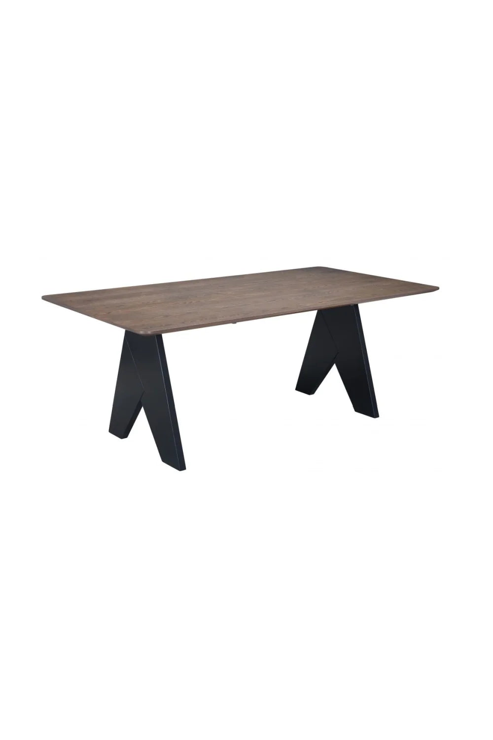 Luxury Lisse Espresso Rubberwood Rectangular Dining Table Modern Italian Style for Villa
