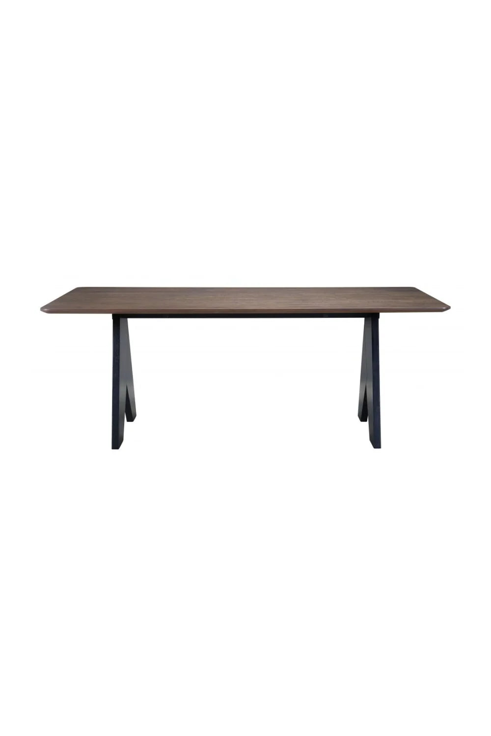 Luxury Lisse Espresso Rubberwood Rectangular Dining Table Modern Italian Style for Villa