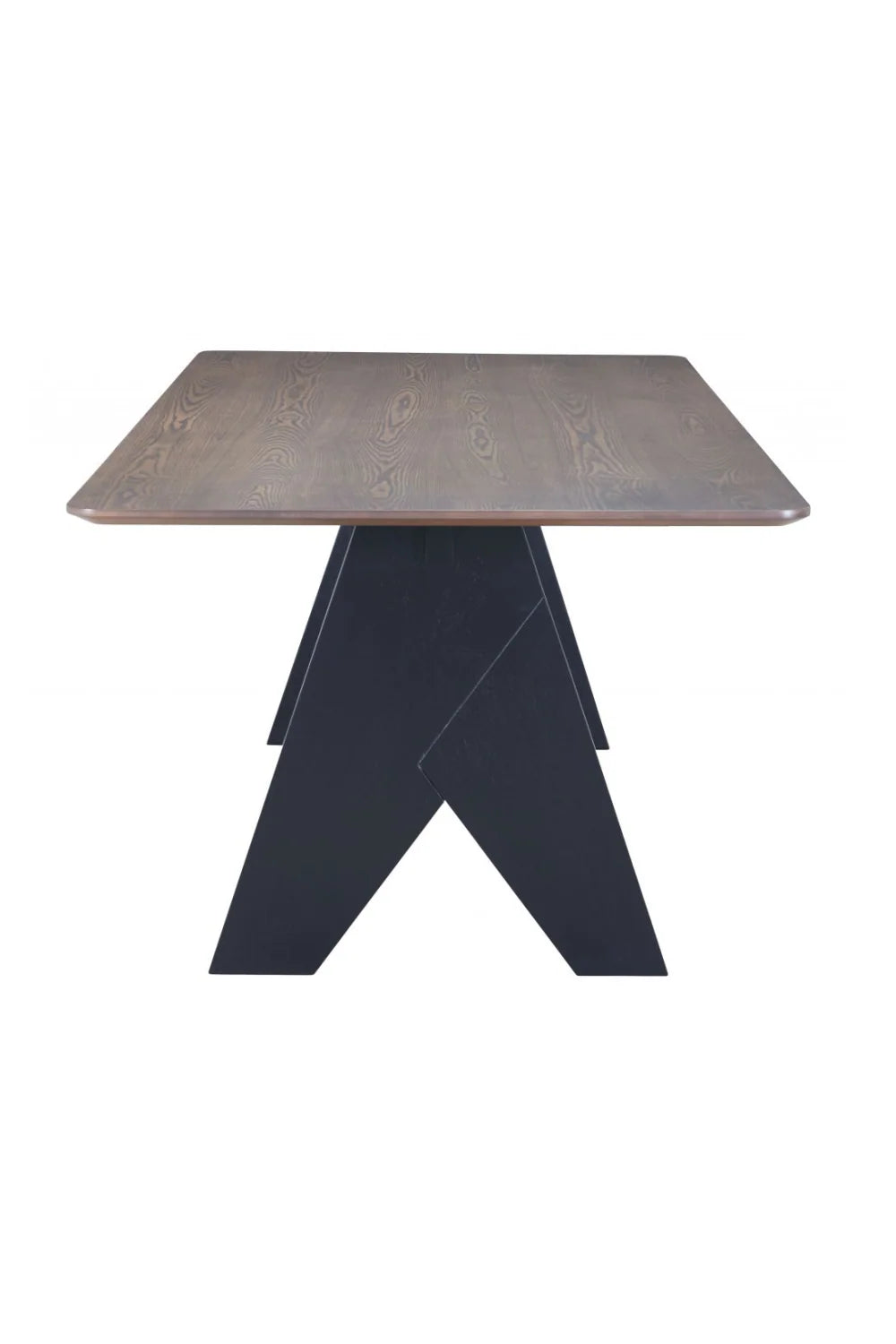Luxury Lisse Espresso Rubberwood Rectangular Dining Table Modern Italian Style for Villa