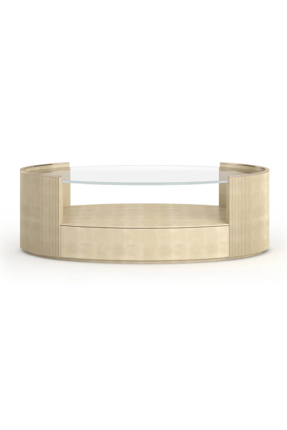 Luxury Love Glass Top Oval Coffee Table Modern Italian Style for Villa