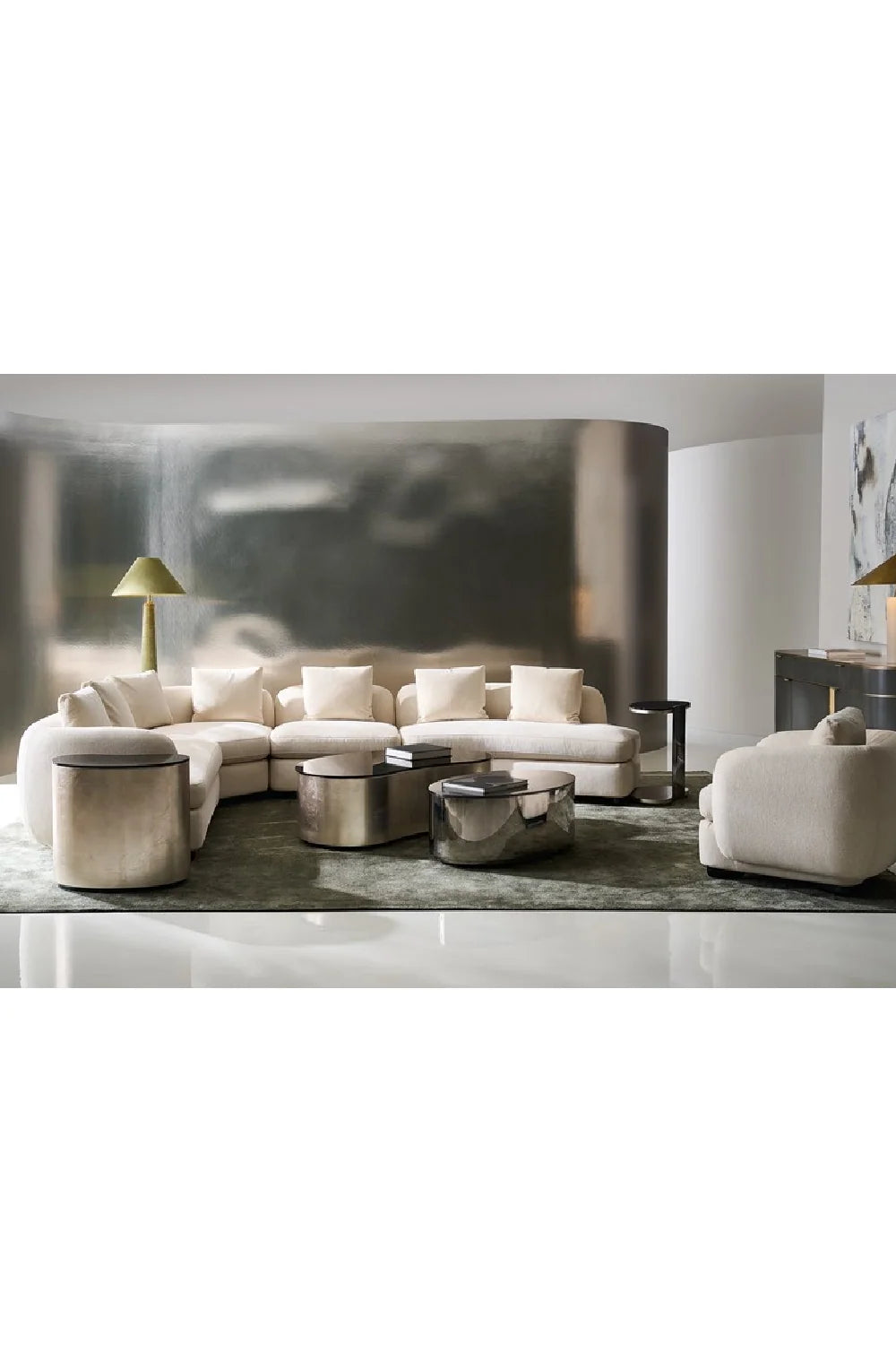 Luxury Lumi Fabric Sectional Chair Modern Italian Style for Villa