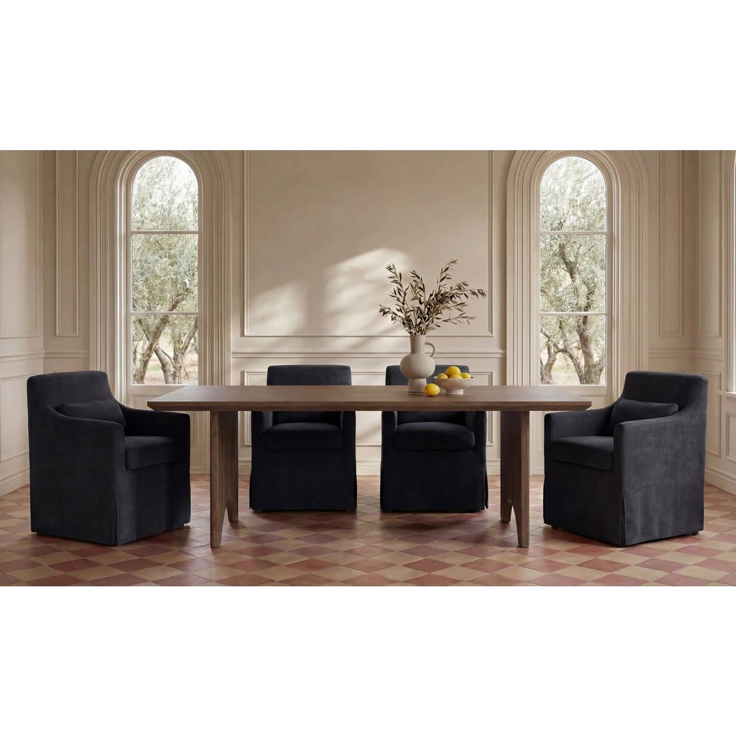 Luxury Lydia Fabric Dining Chair Modern Italian Style for Villa