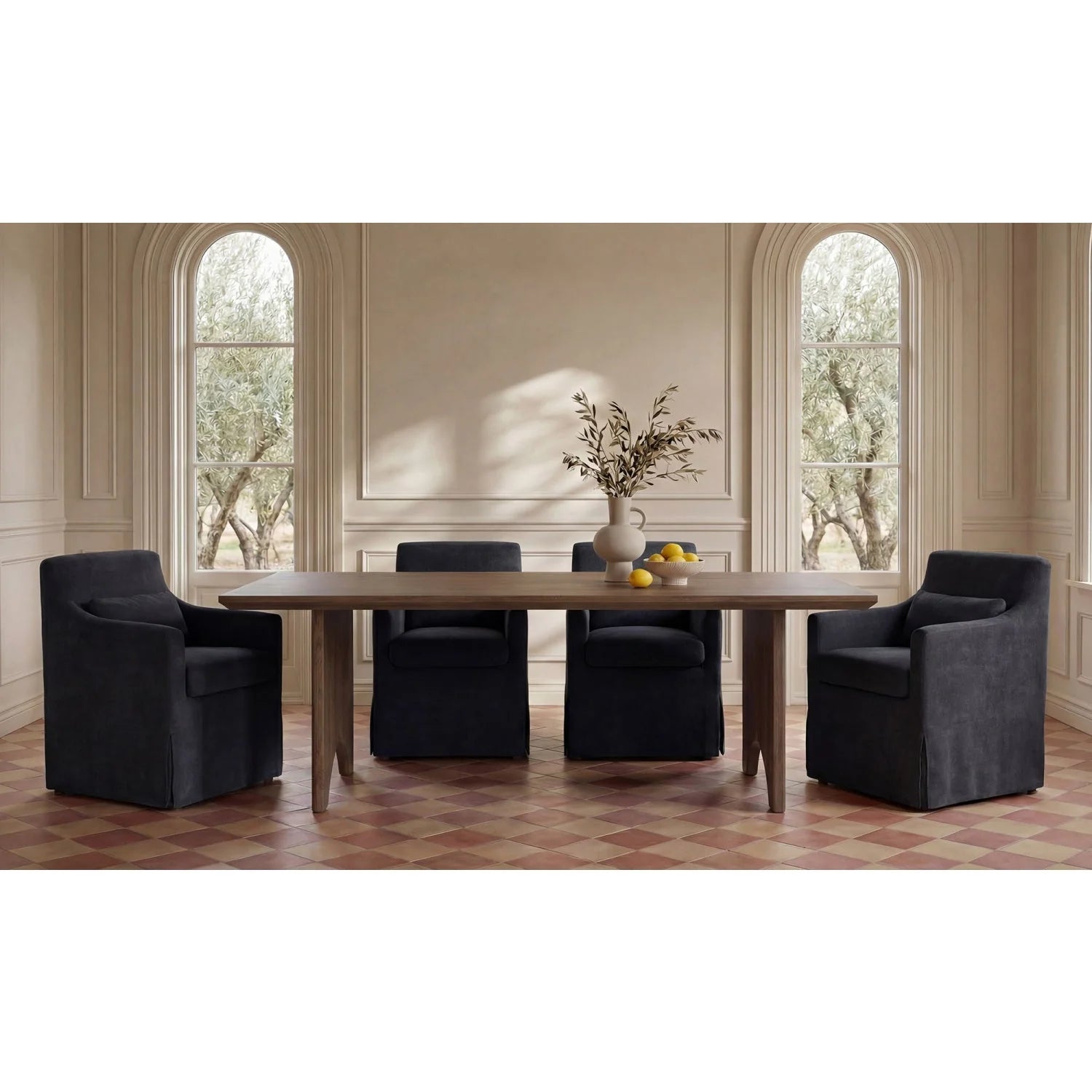 Luxury Lydia Fabric Dining Chair Modern Italian Style for Villa