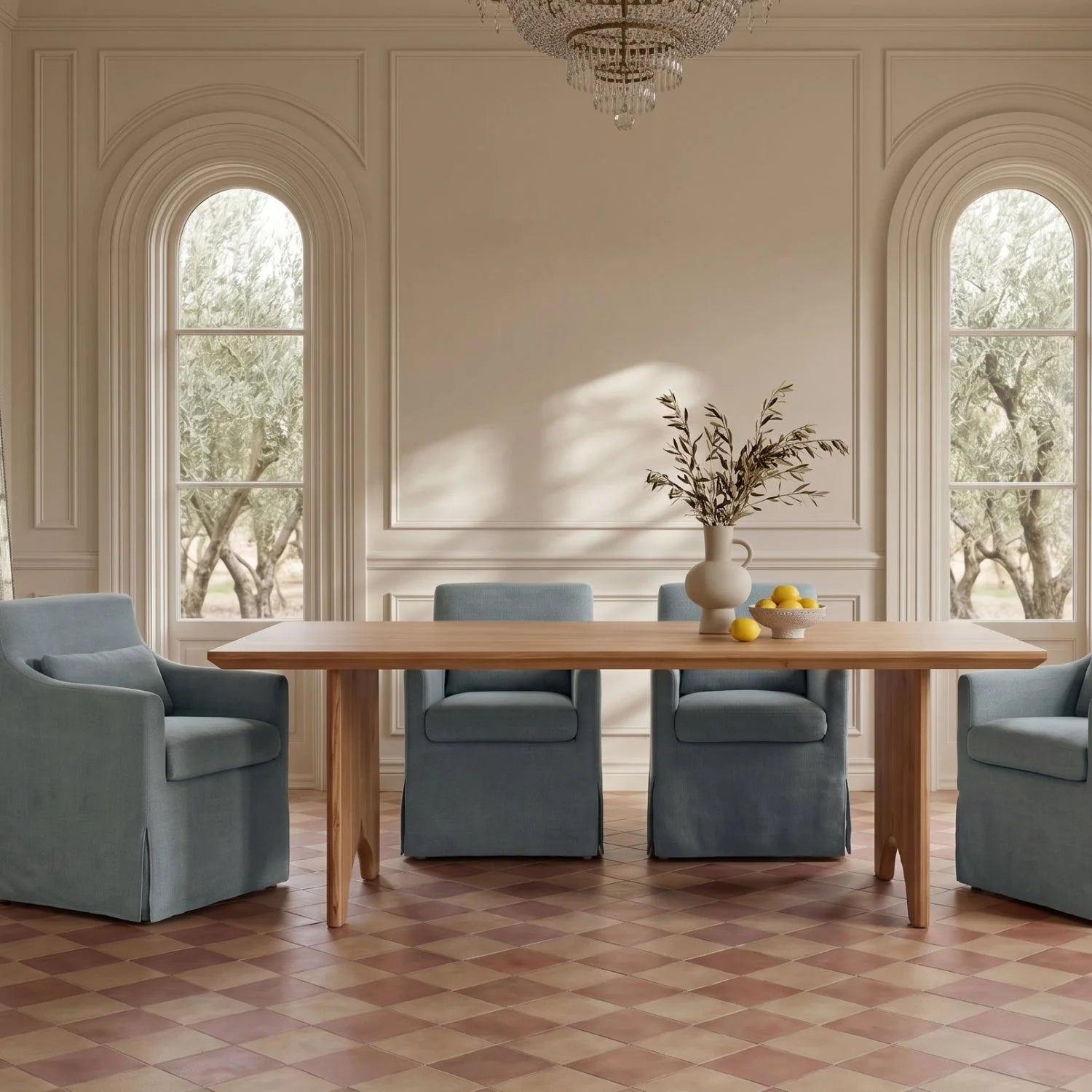 Luxury Lydia Fabric Dining Chair Modern Italian Style for Villa