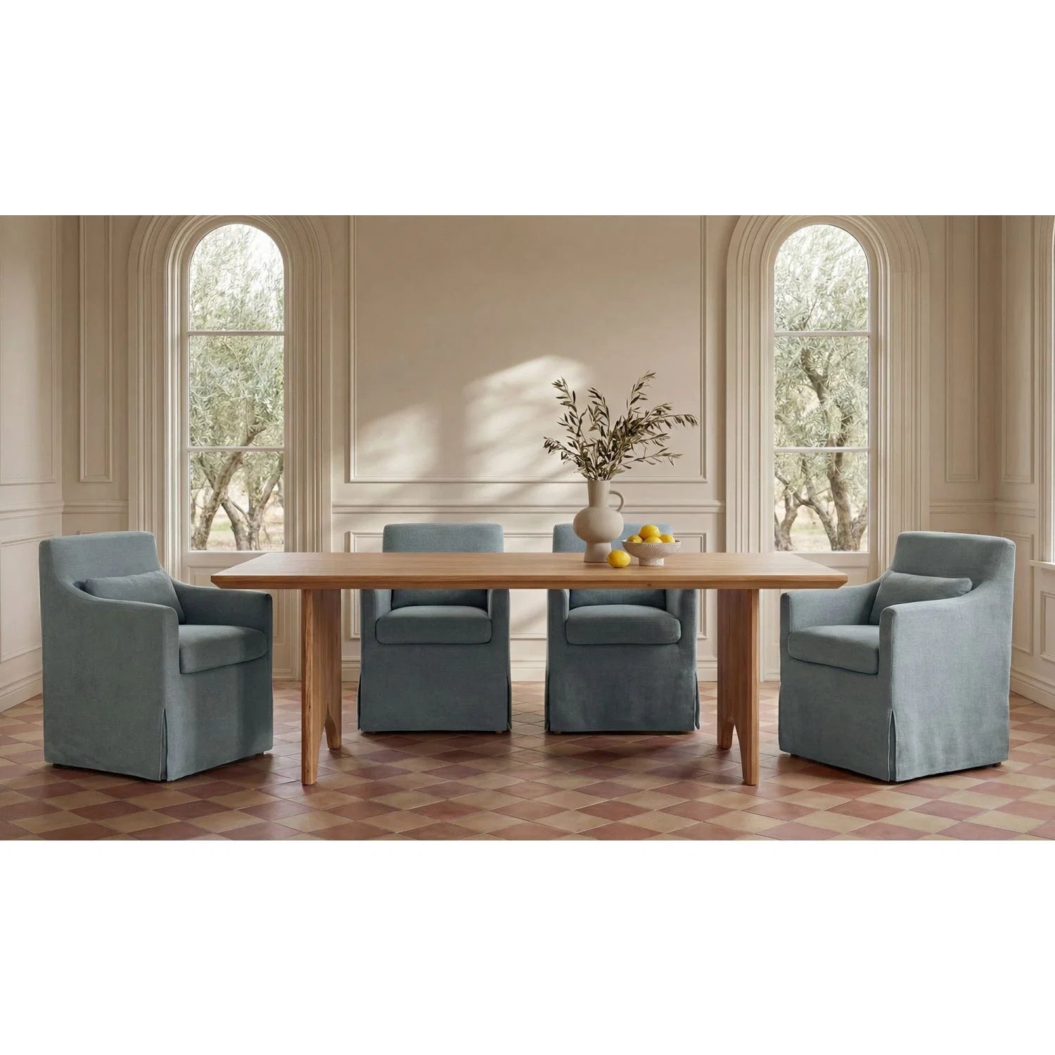 Luxury Lydia Fabric Dining Chair Modern Italian Style for Villa