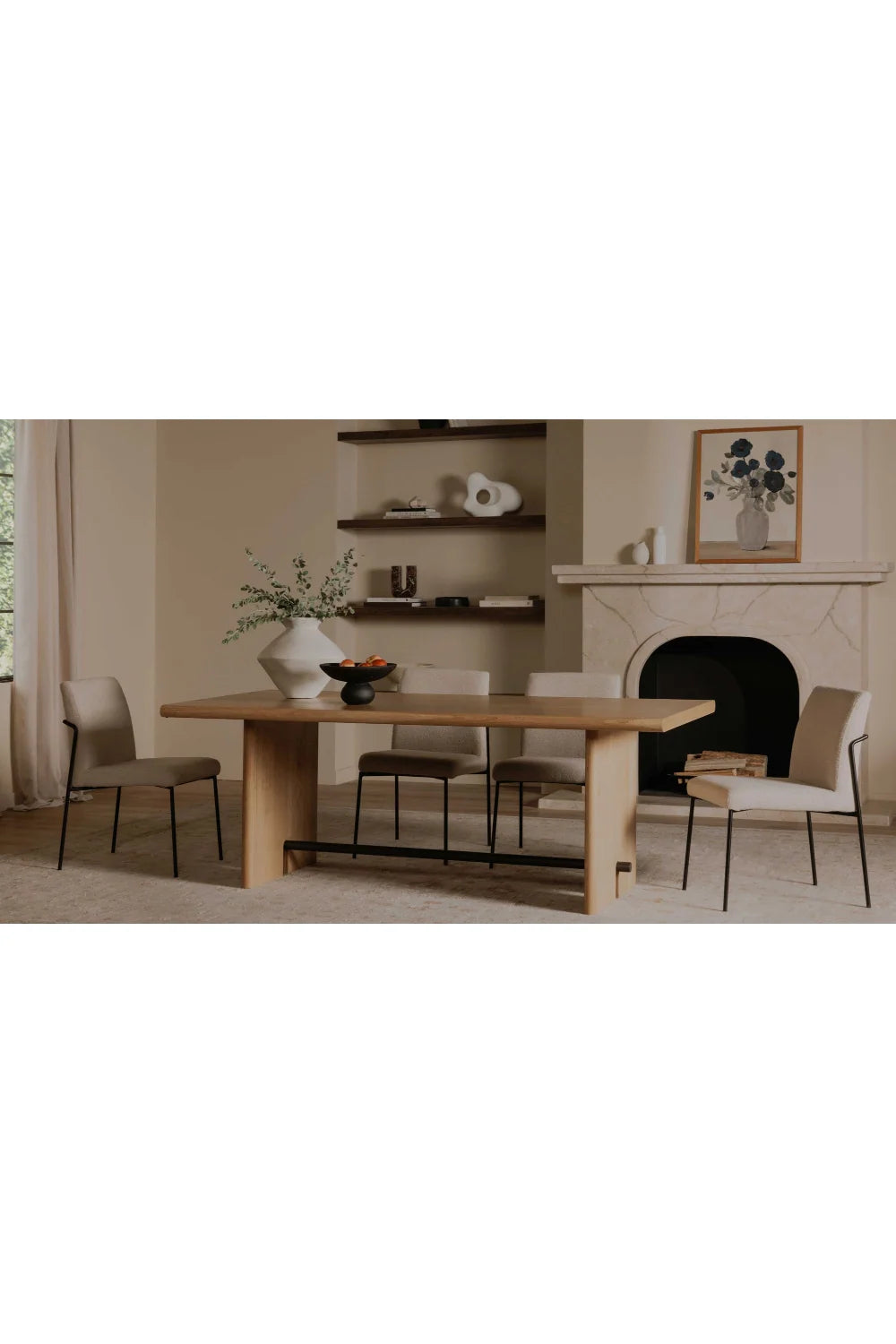 Luxury Madison Solid Oak Dining Table Modern Italian Style for Villa