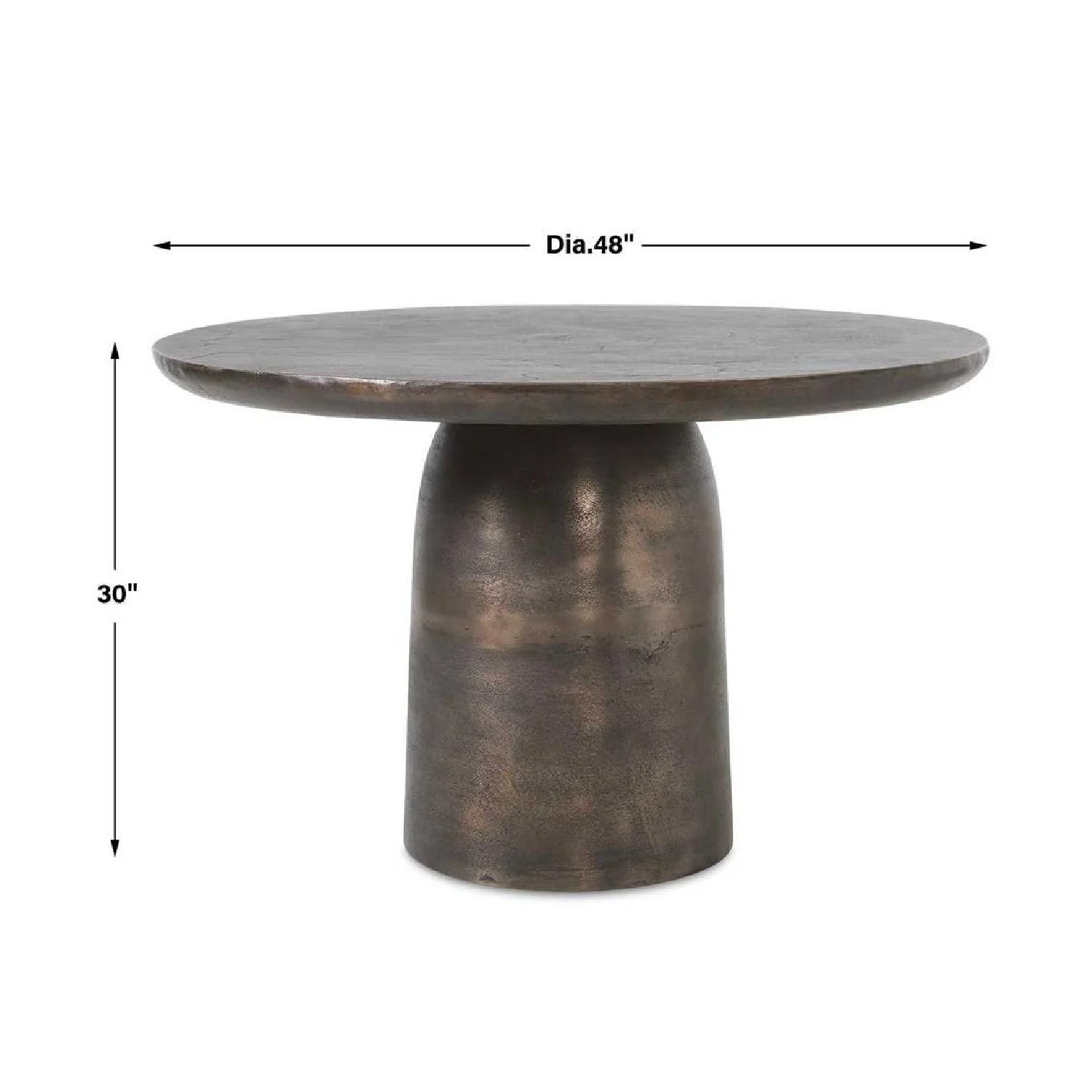 Luxury Madrone Bronze Round Dining Table Modern Italian Style for Villa