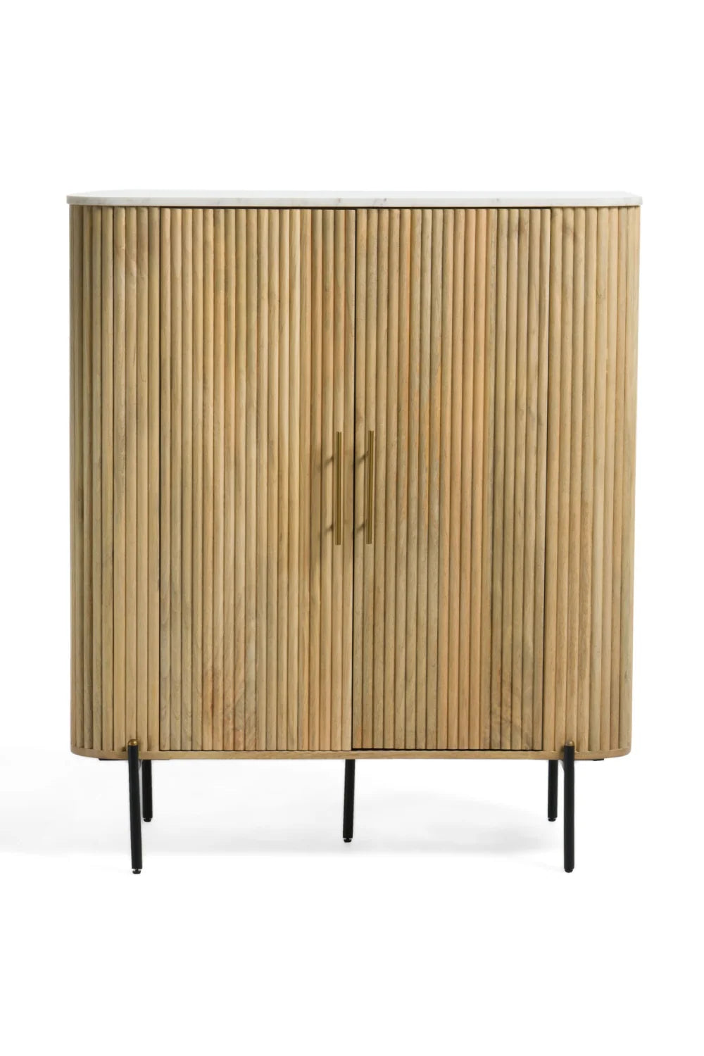 Luxury Mango Wood 2-Door Tall Sideboard European Style for Villa