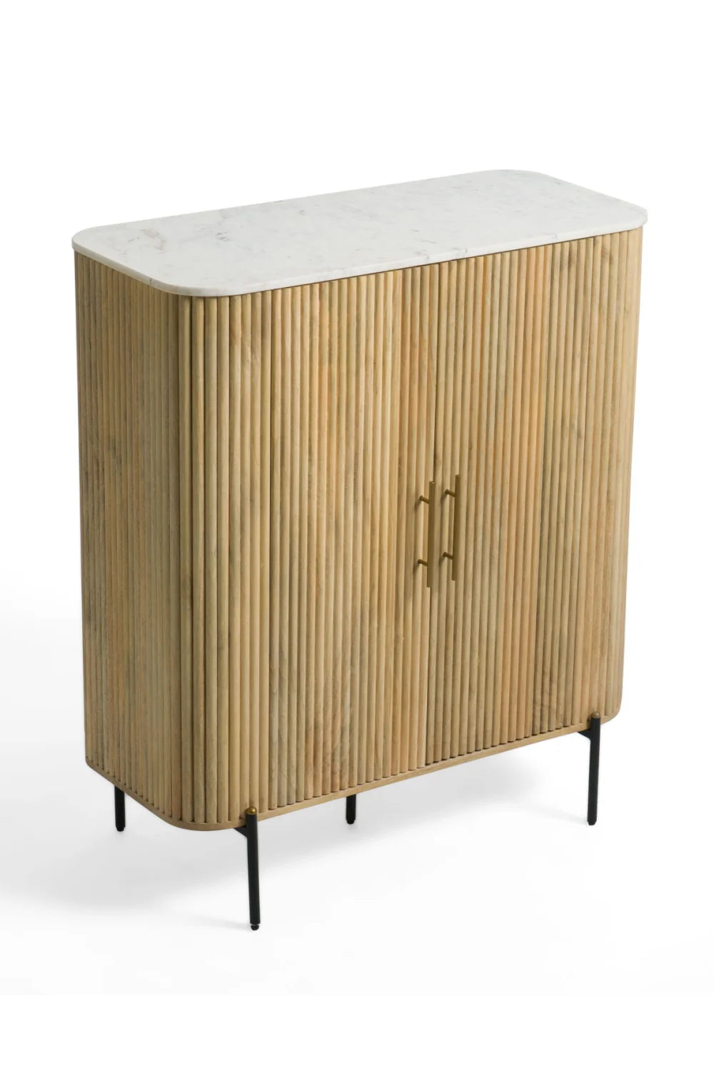 Luxury Mango Wood 2-Door Tall Sideboard European Style for Villa