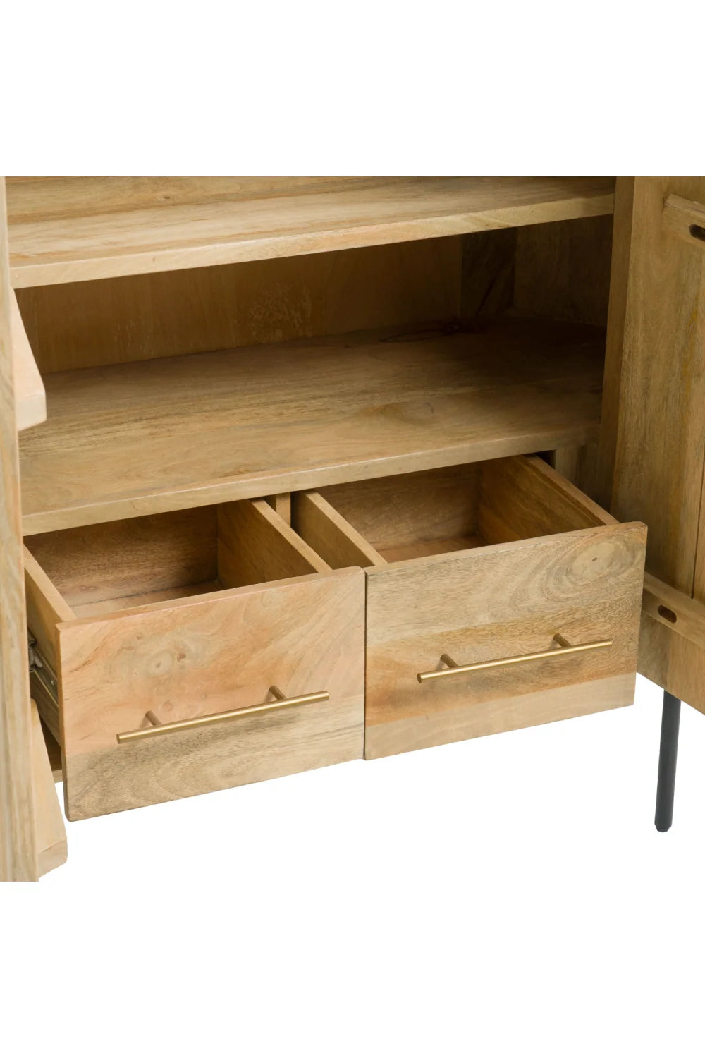 Luxury Mango Wood 2-Door Tall Sideboard European Style for Villa