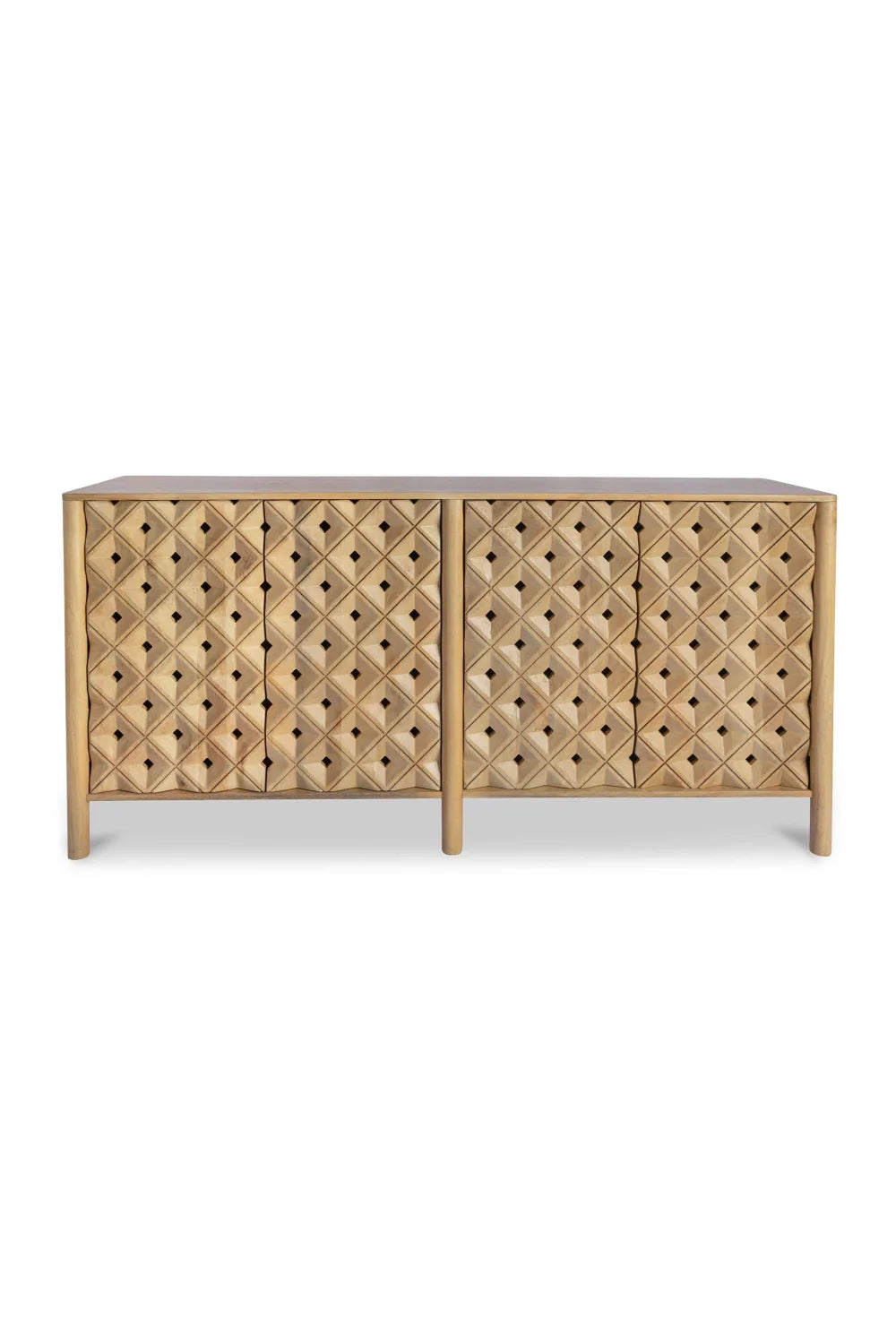 Luxury Mango Wood 4-Door Sideboard European Style for Villa