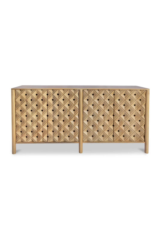 Luxury Mango Wood 4-Door Sideboard European Style for Villa