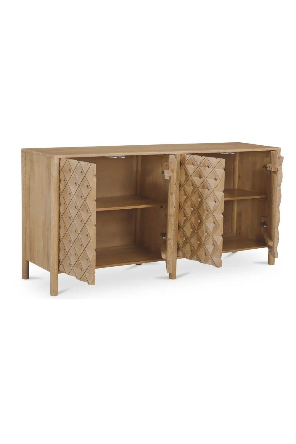 Luxury Mango Wood 4-Door Sideboard European Style for Villa