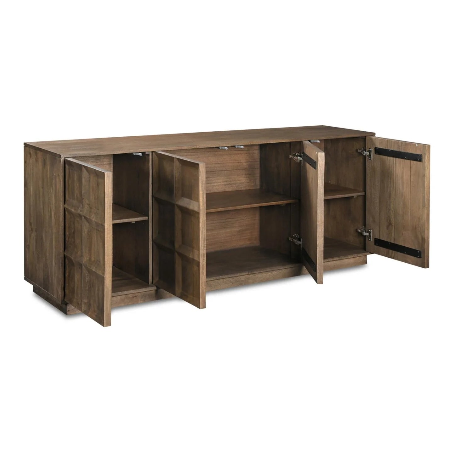 Luxury Mango Wood 4-Door Sideboard European Style for Villa