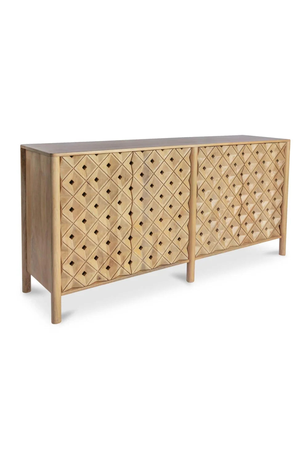 Luxury Mango Wood 4-Door Sideboard European Style for Villa