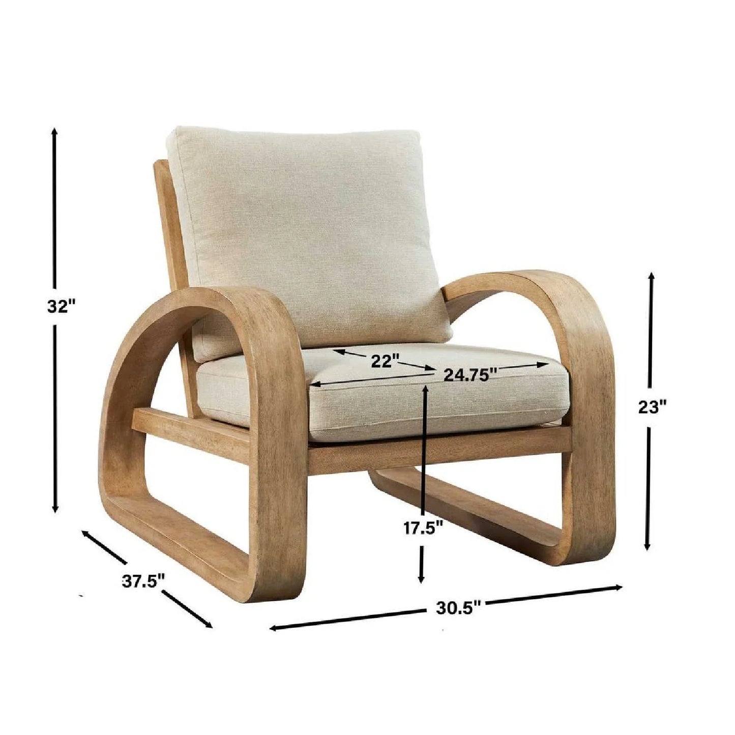 Luxury Mango Wood Framed Accent Chair European Style for Villa
