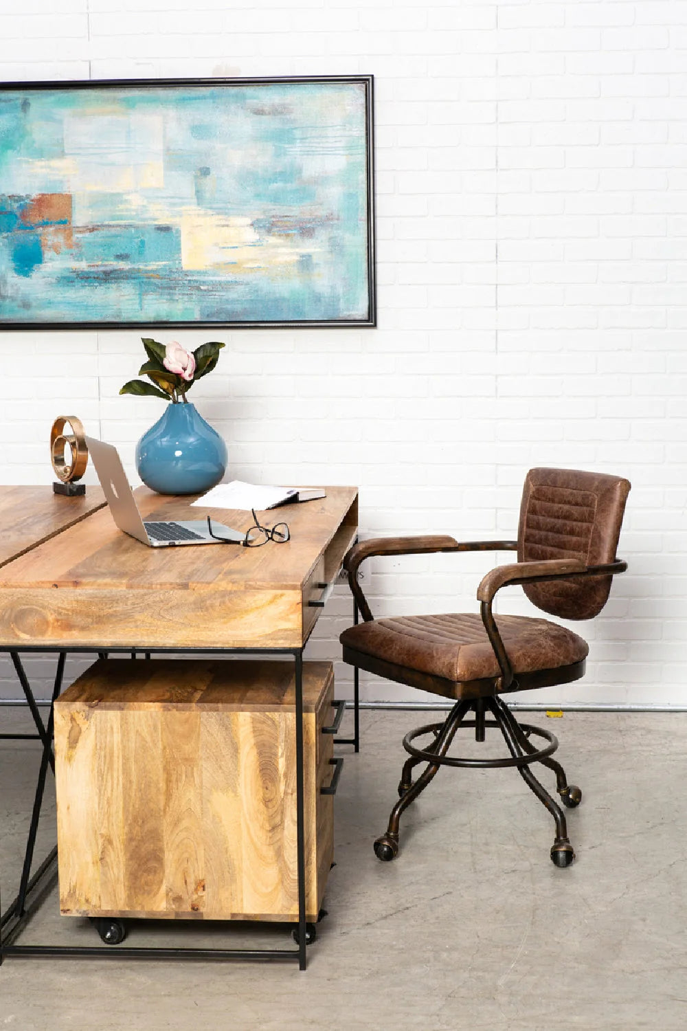 Luxury Mango Wood Modern Desk European Style for Villa
