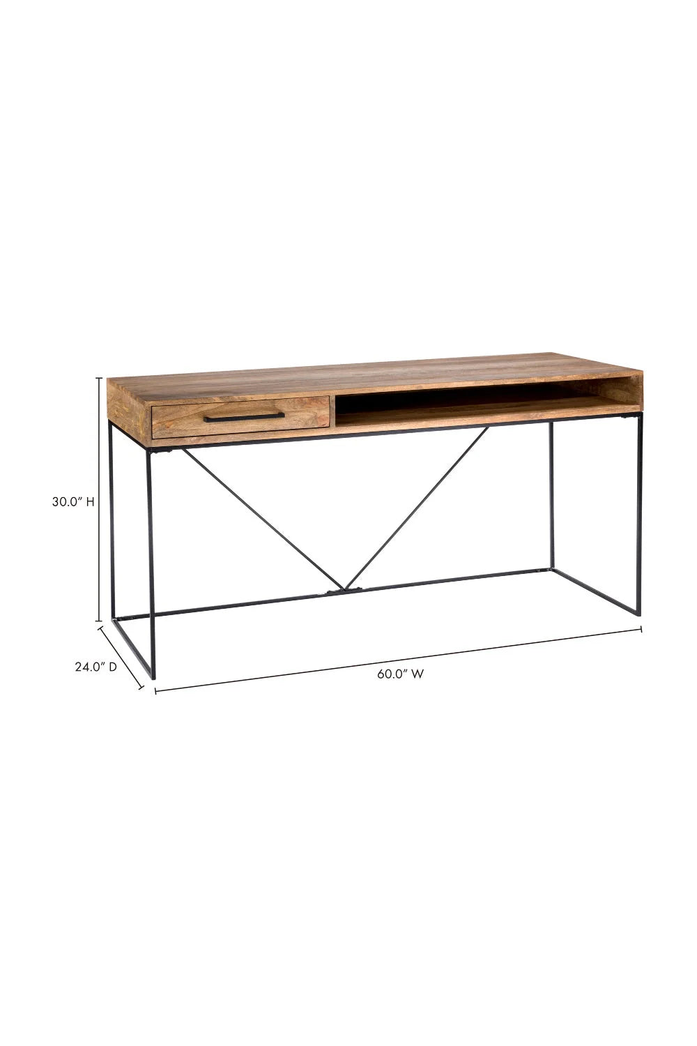 Luxury Mango Wood Modern Desk European Style for Villa