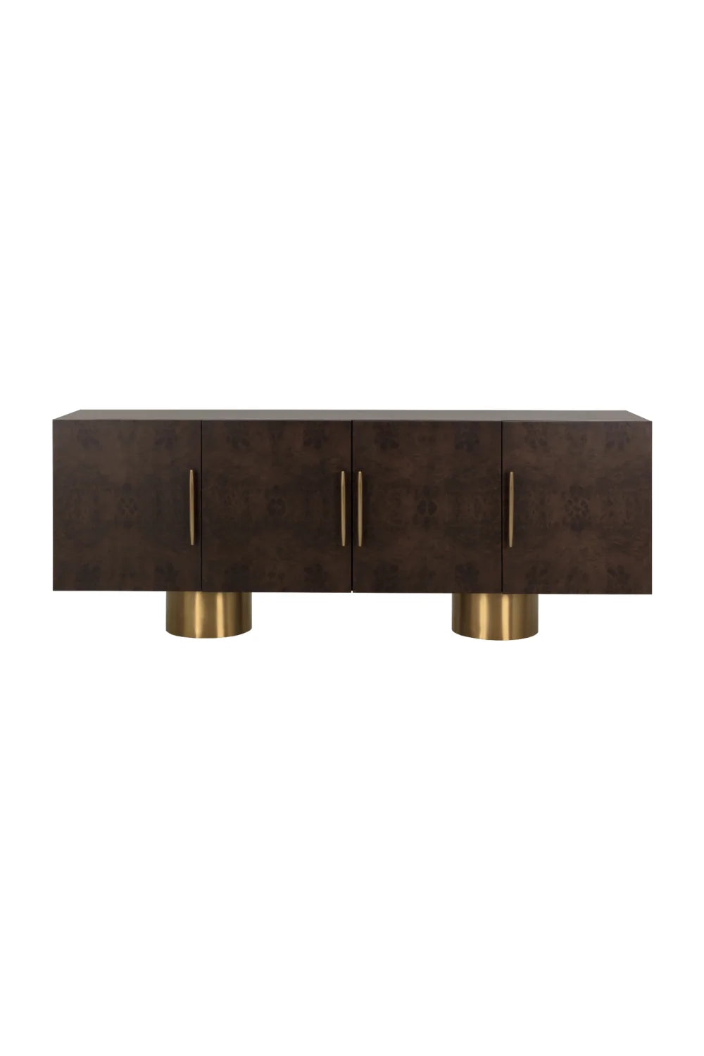 Luxury Maple Burl 4-Door Sideboard European Style for Villa