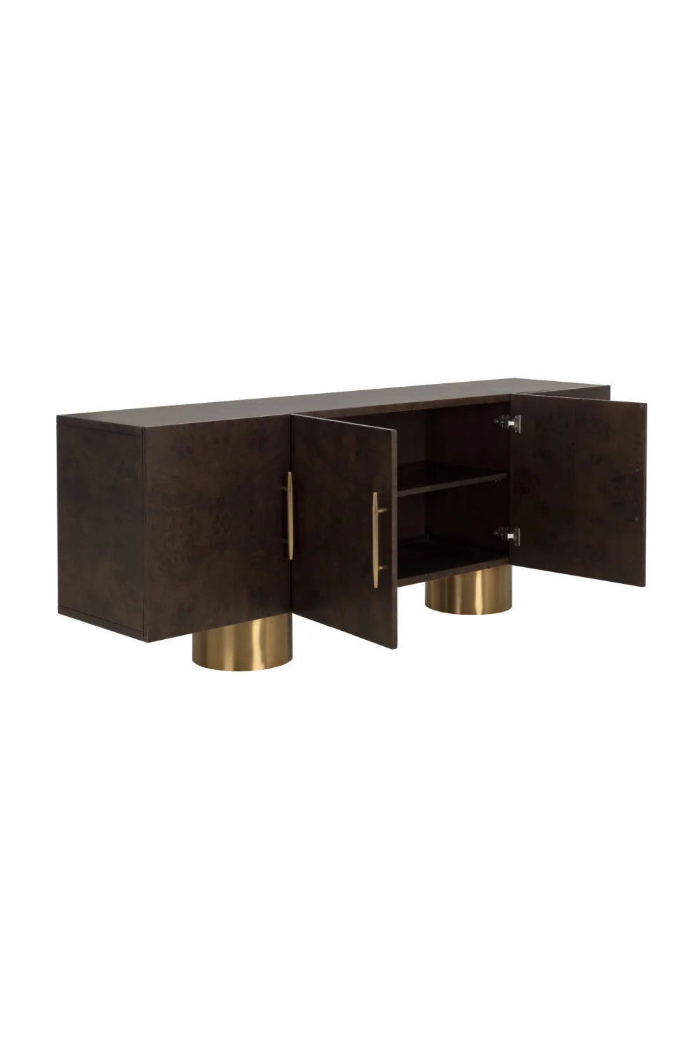 Luxury Maple Burl 4-Door Sideboard European Style for Villa