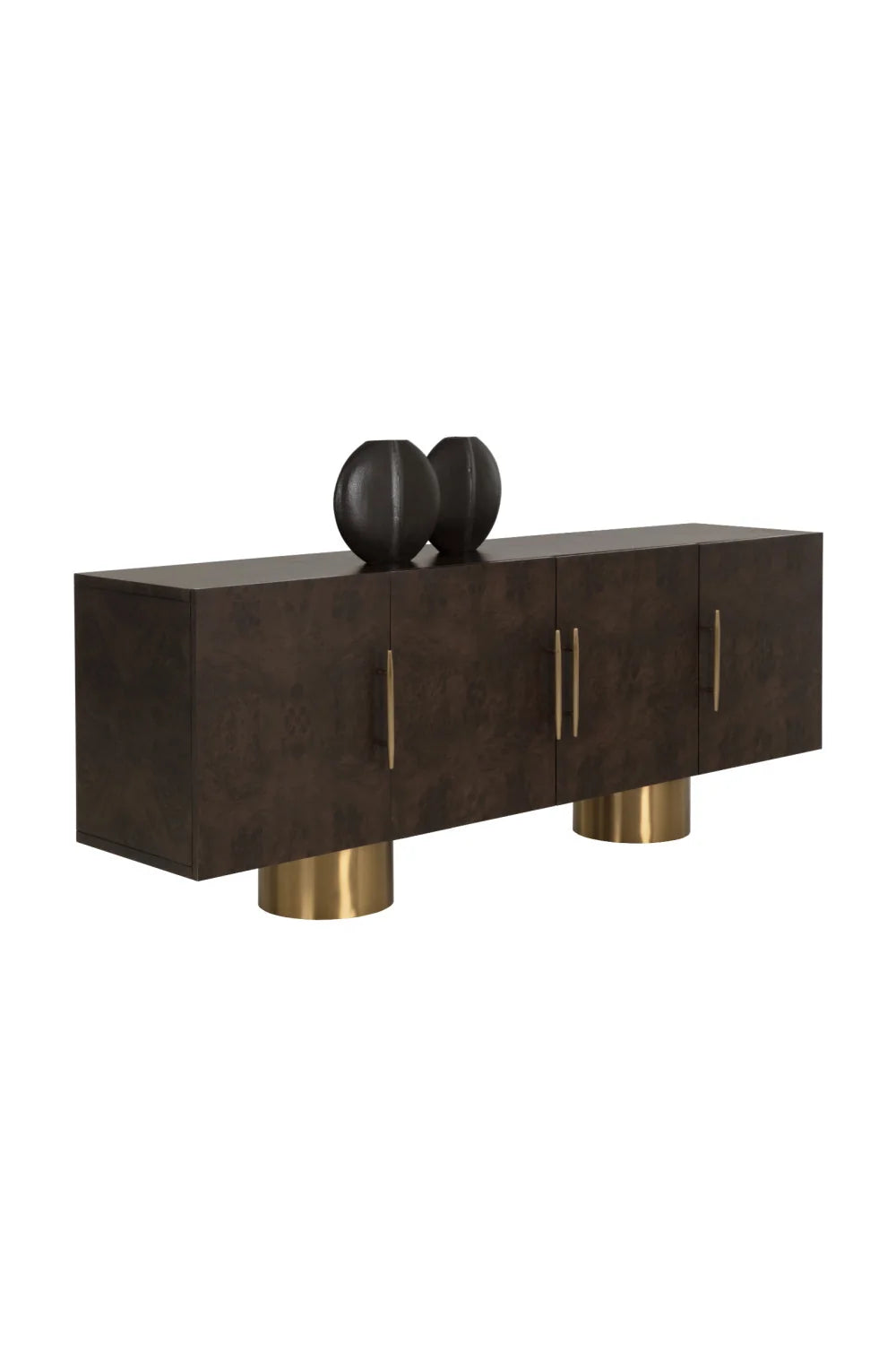 Luxury Maple Burl 4-Door Sideboard European Style for Villa