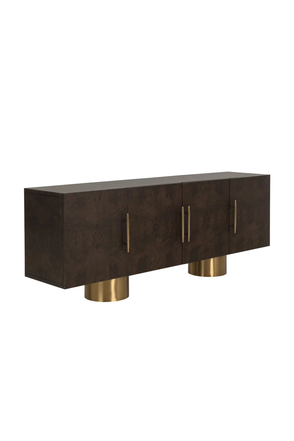 Luxury Maple Burl 4-Door Sideboard European Style for Villa