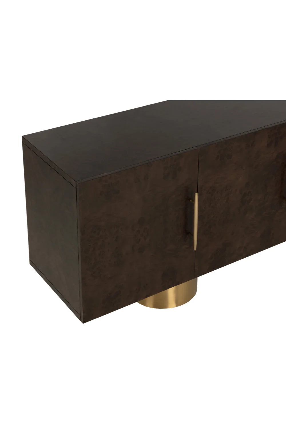 Luxury Maple Burl 4-Door Sideboard European Style for Villa
