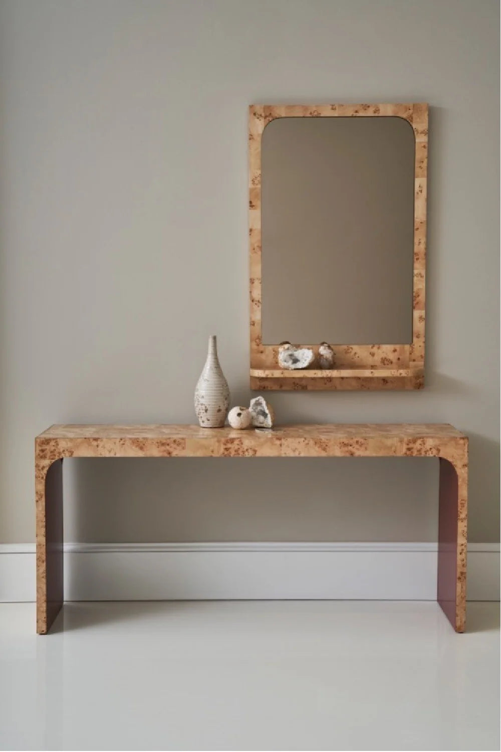 Luxury Mappa Burl Console Table Modern Italian Style for Villa