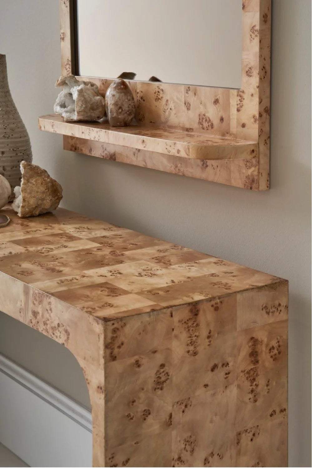 Luxury Mappa Burl Console Table Modern Italian Style for Villa