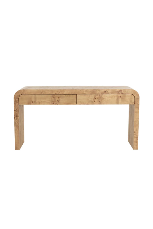 Luxury Mappa Burl Veneer Console Table Modern Italian Style for Villa