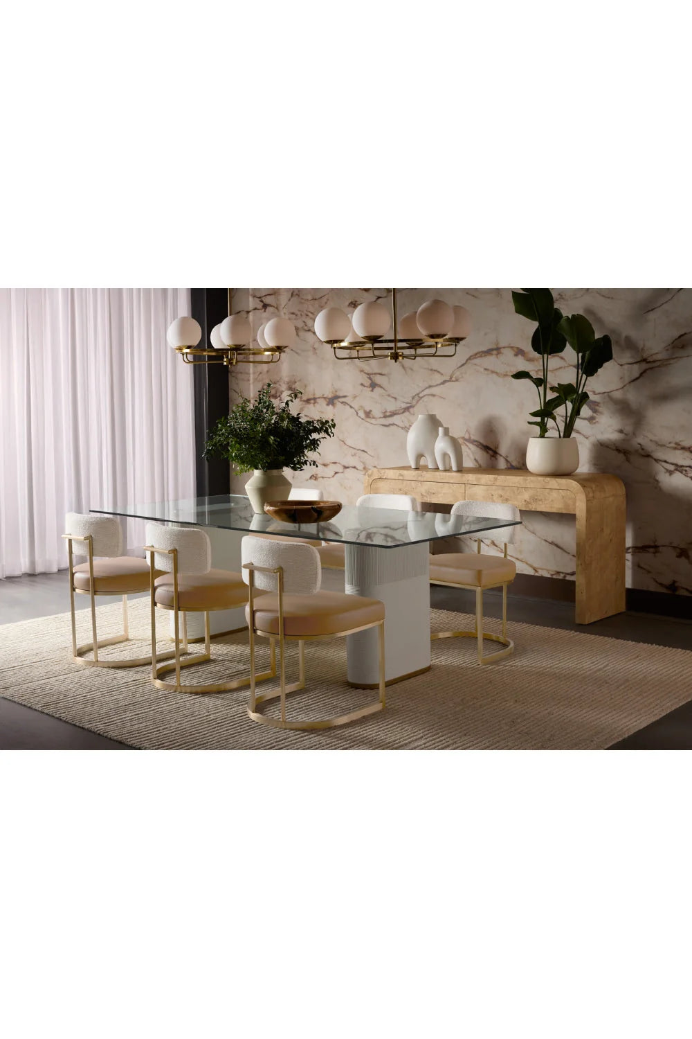 Luxury Mappa Burl Veneer Console Table Modern Italian Style for Villa