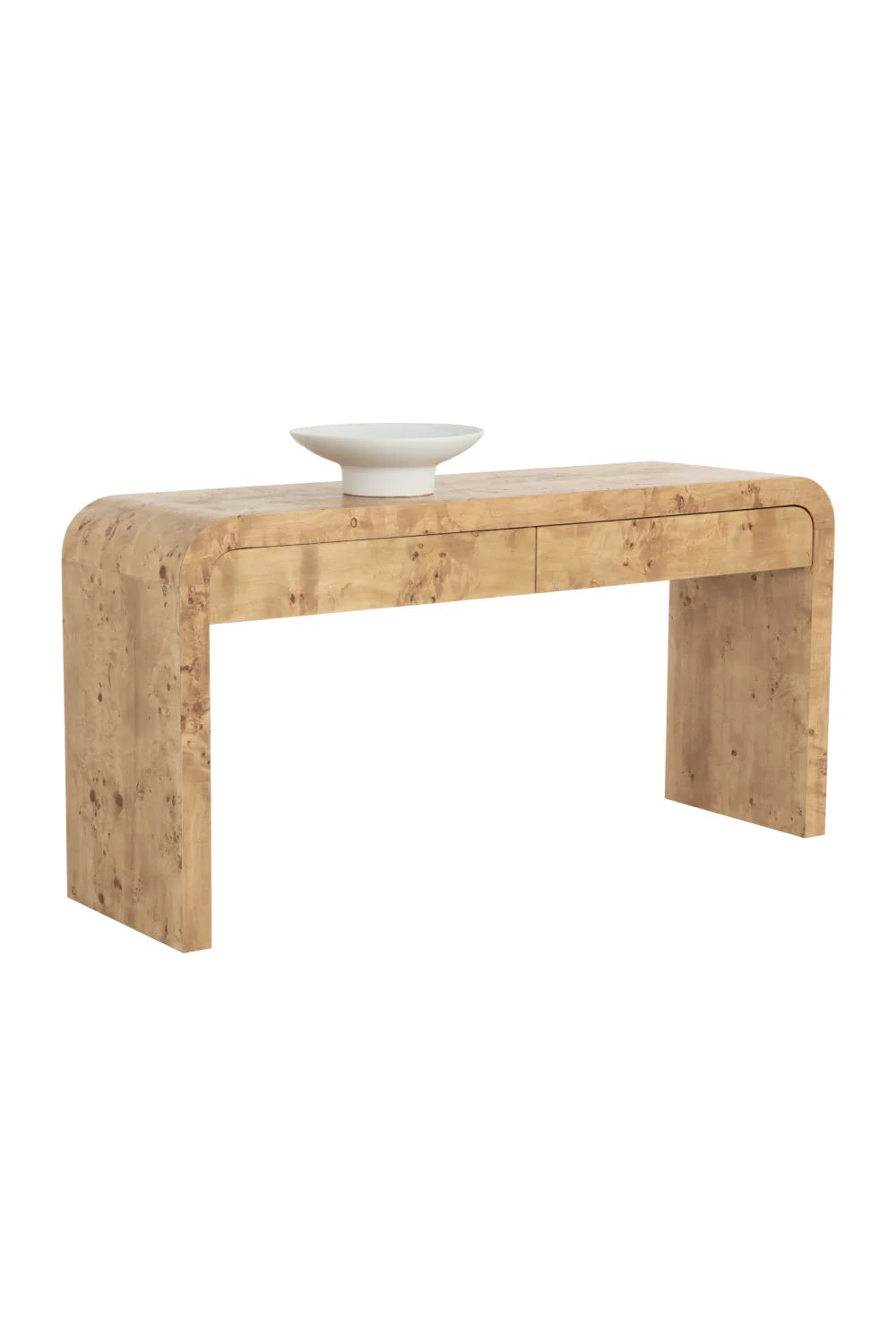Luxury Mappa Burl Veneer Console Table Modern Italian Style for Villa