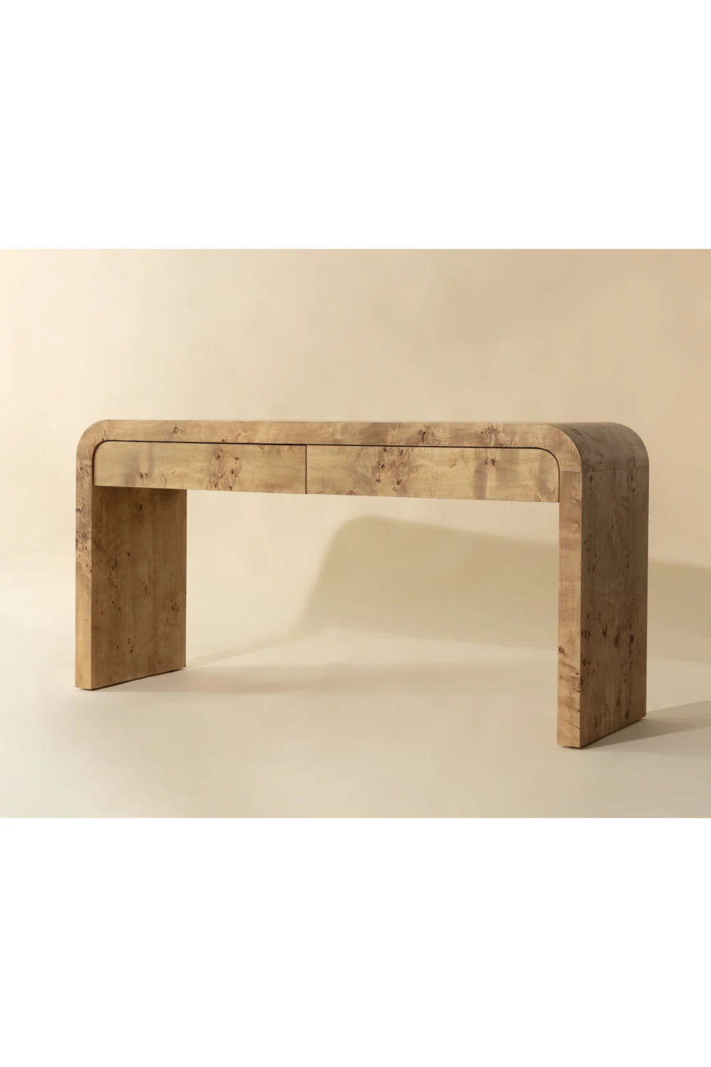 Luxury Mappa Burl Veneer Console Table Modern Italian Style for Villa