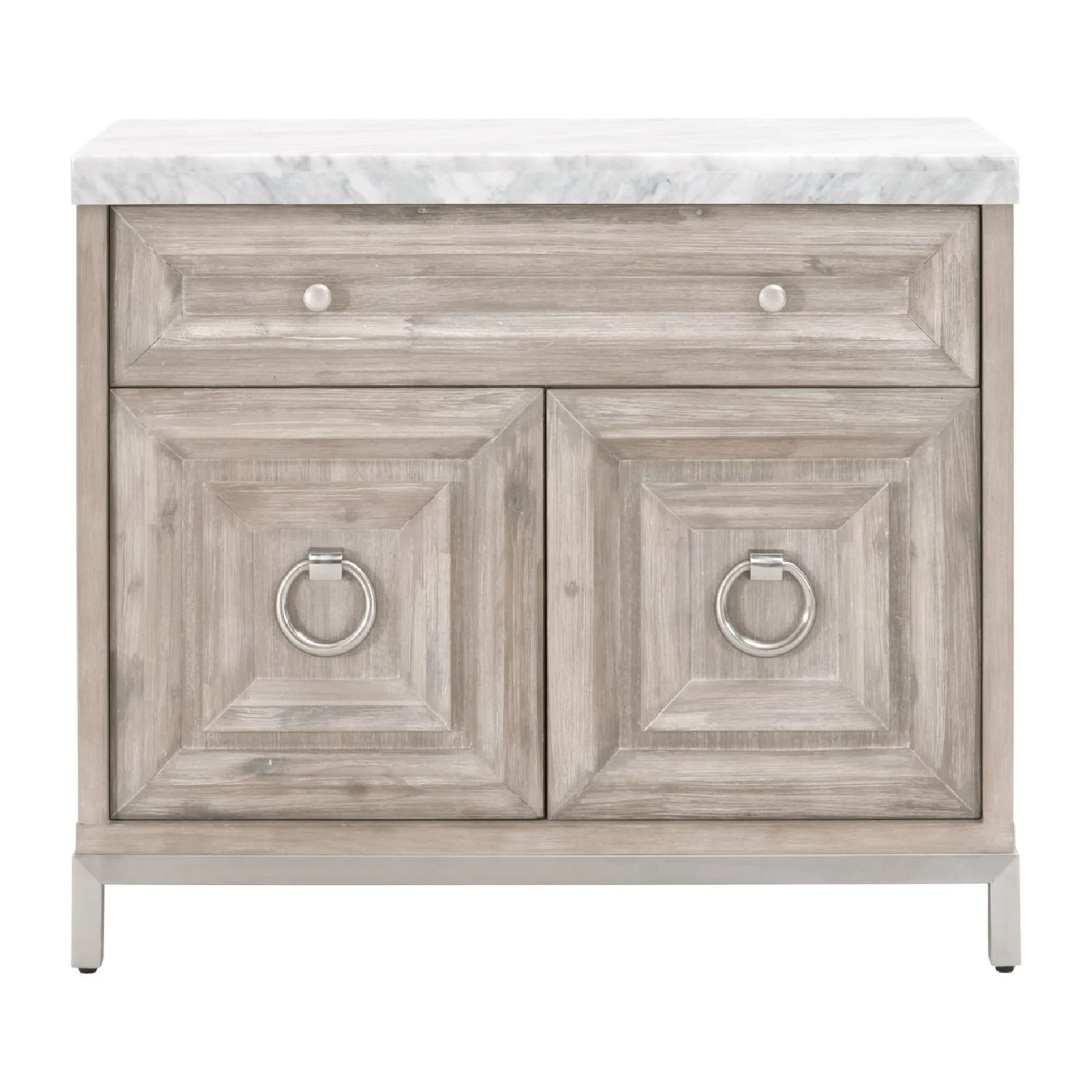 Luxury Marble Acacia Media Cabinet Modern Italian Style for Villa