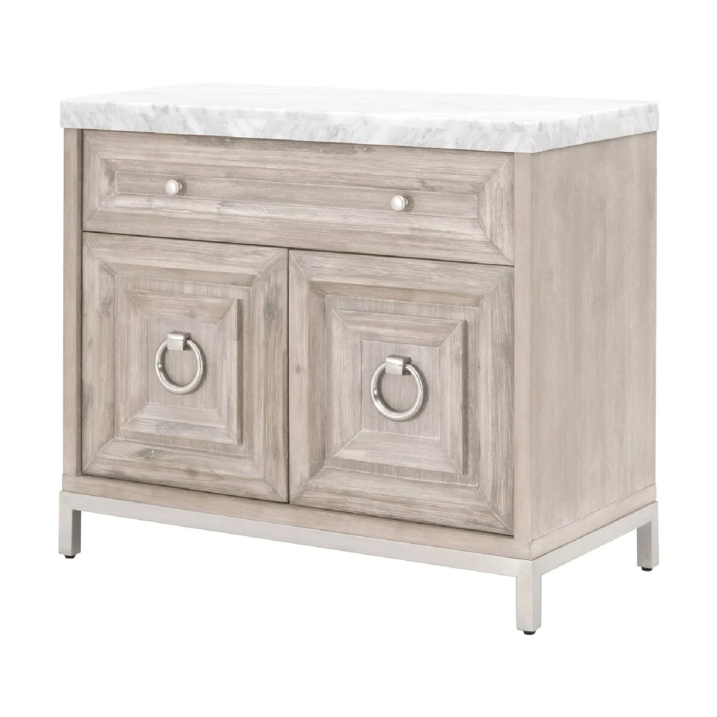 Luxury Marble Acacia Media Cabinet Modern Italian Style for Villa