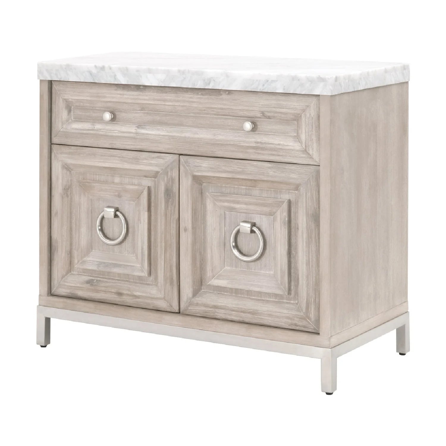 Luxury Marble Acacia Media Cabinet Modern Italian Style for Villa