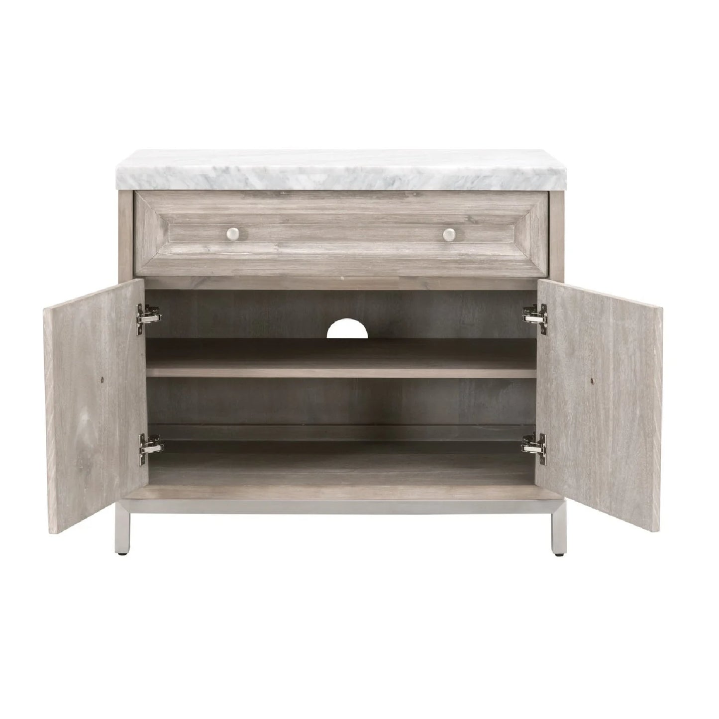 Luxury Marble Acacia Media Cabinet Modern Italian Style for Villa