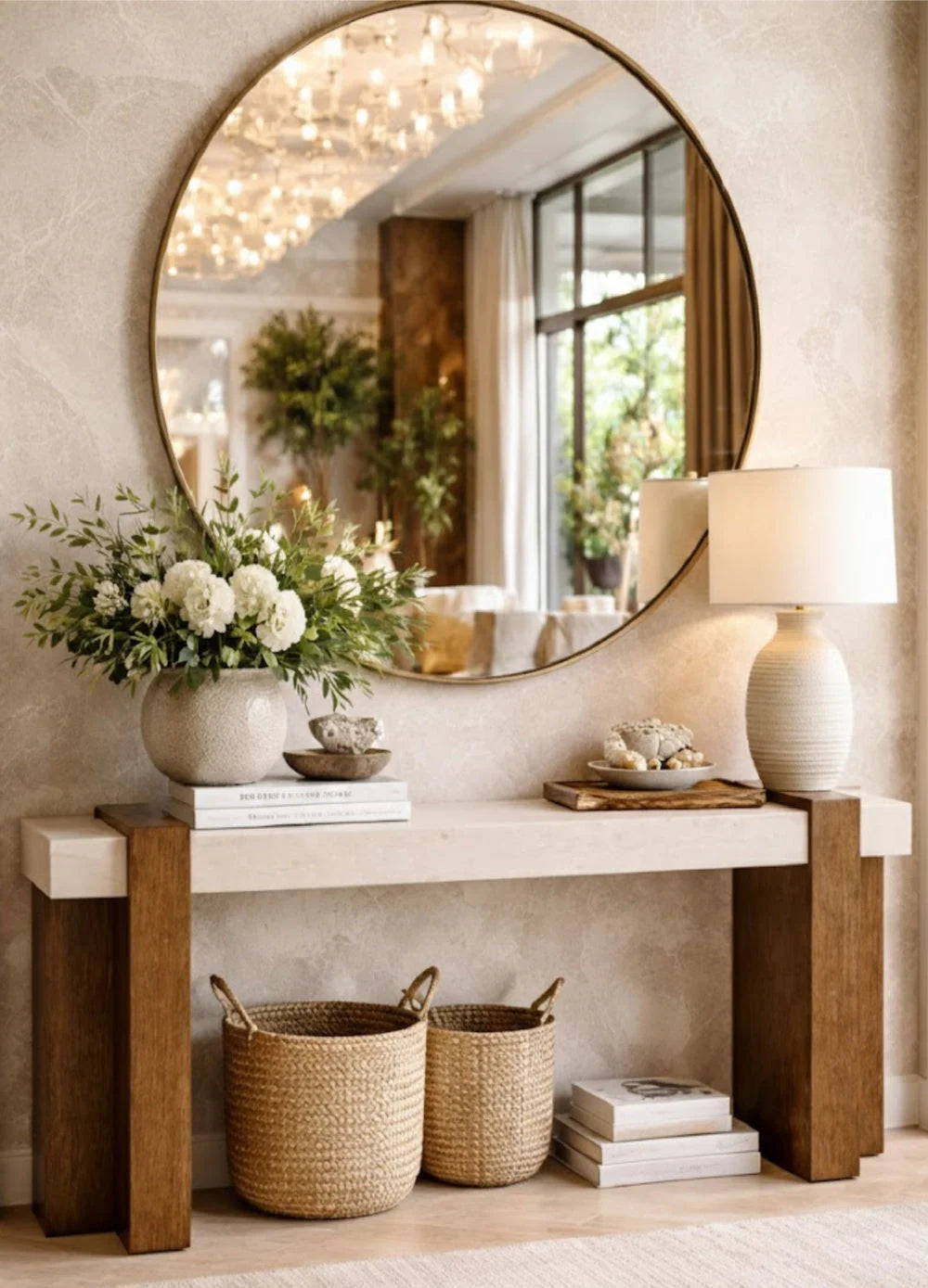 Luxury Marble Console Table Modern Italian Style for Villa