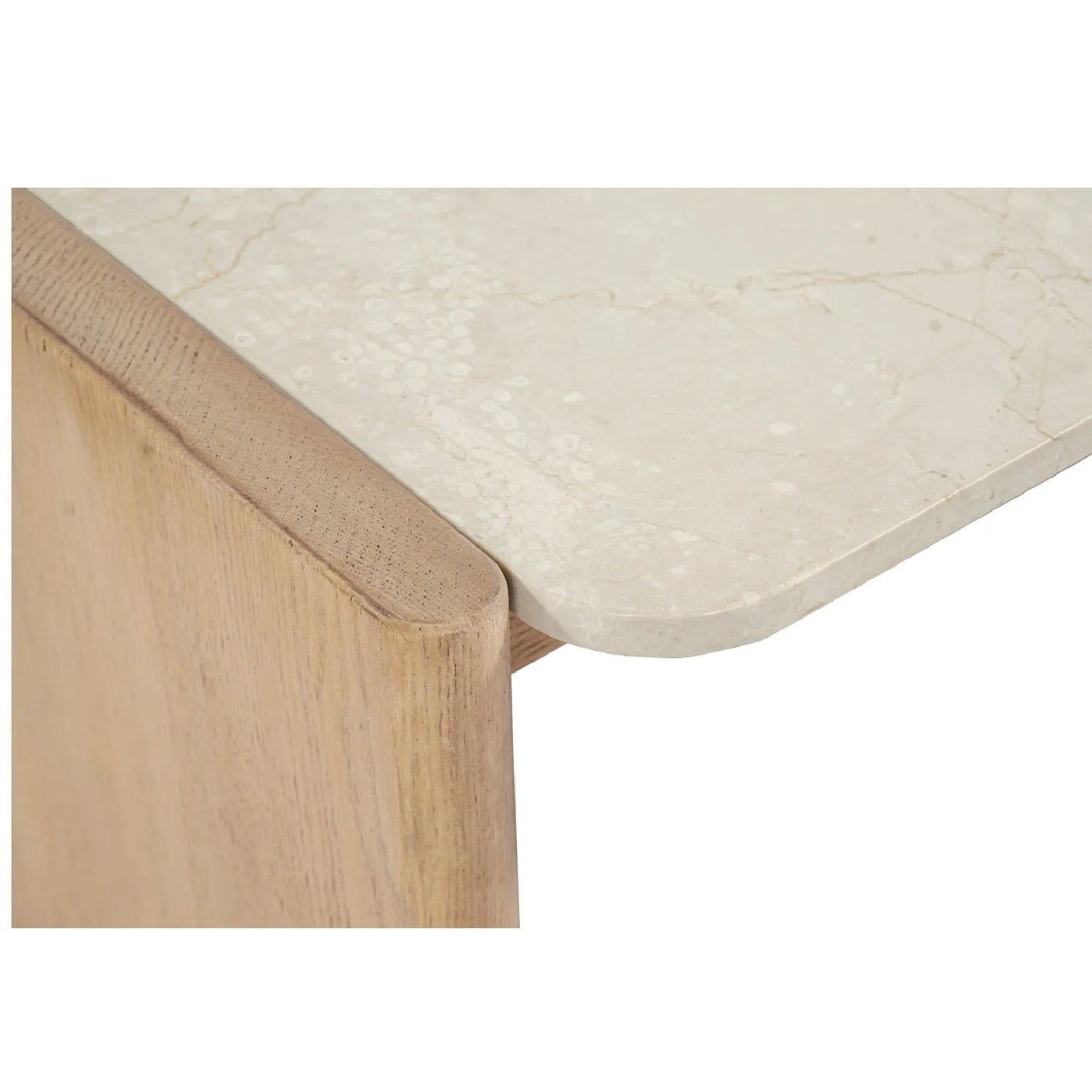 Luxury Marble Inset Oak Coffee Table Modern Italian Style for Villa