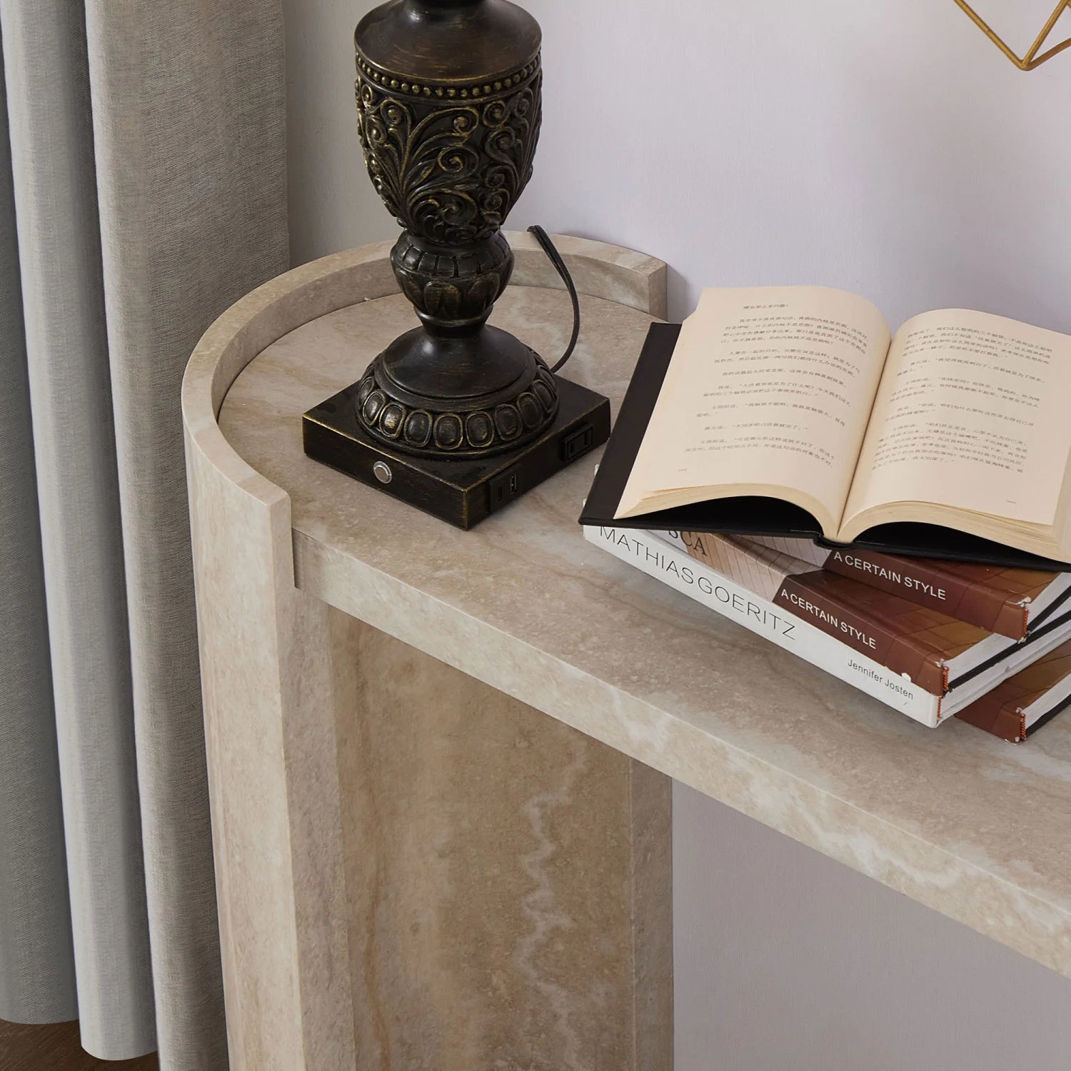 Luxury Marble Look Console Table Modern Italian Style for Villa