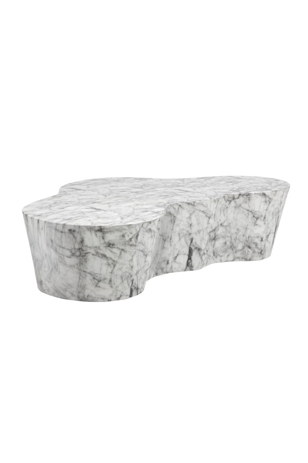 Luxury Marble Look Freeform Coffee Table Modern Italian Style for Villa