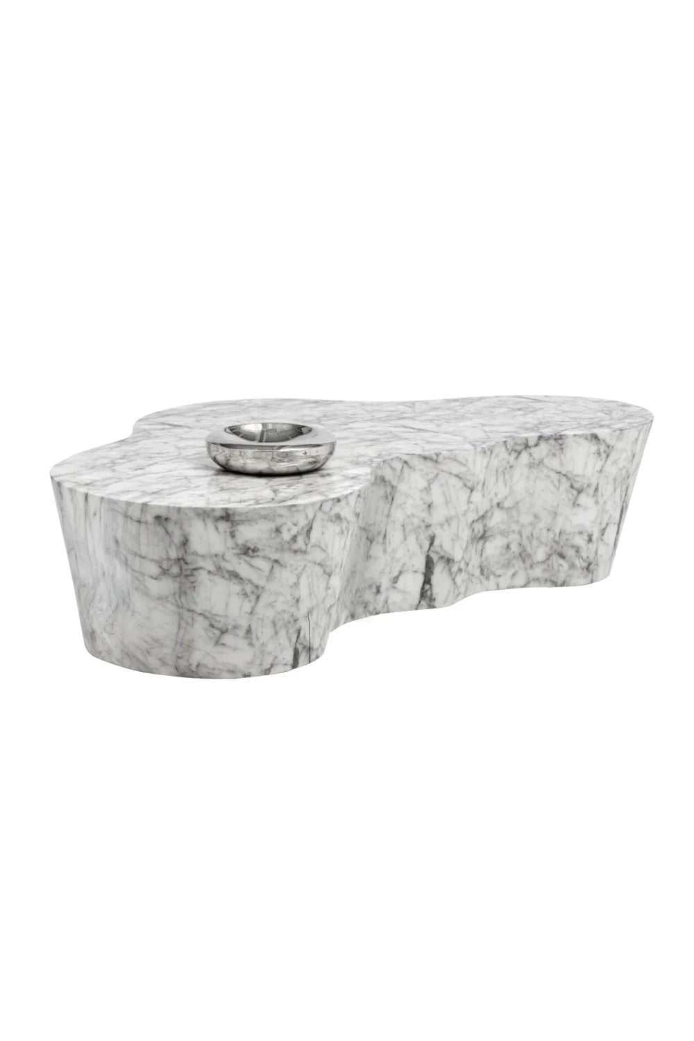 Luxury Marble Look Freeform Coffee Table Modern Italian Style for Villa