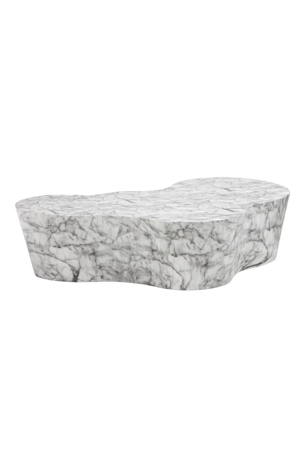Luxury Marble Look Freeform Coffee Table Modern Italian Style for Villa