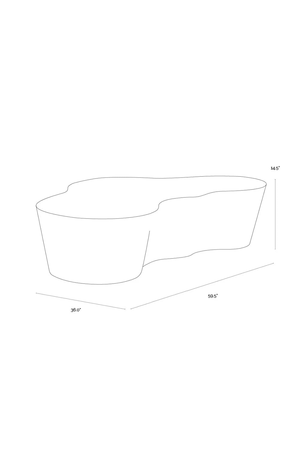 Luxury Marble Look Freeform Coffee Table Modern Italian Style for Villa