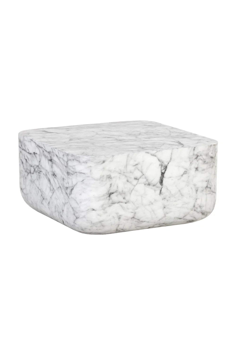 Luxury Marble Look Square Coffee Table Modern Italian Style for Villa