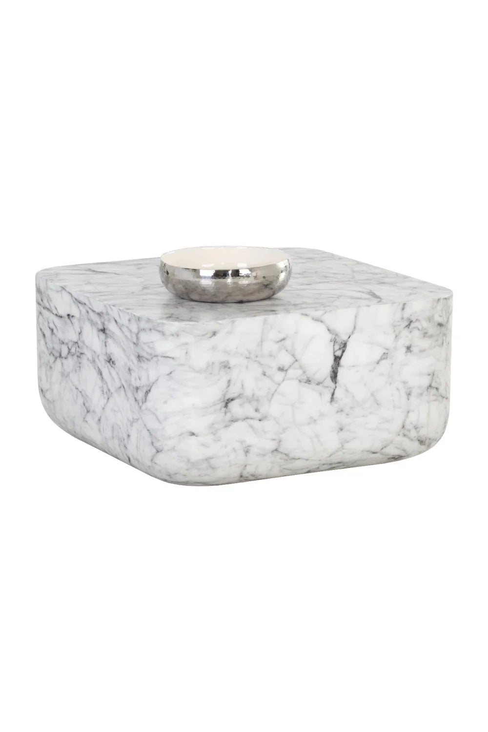 Luxury Marble Look Square Coffee Table Modern Italian Style for Villa