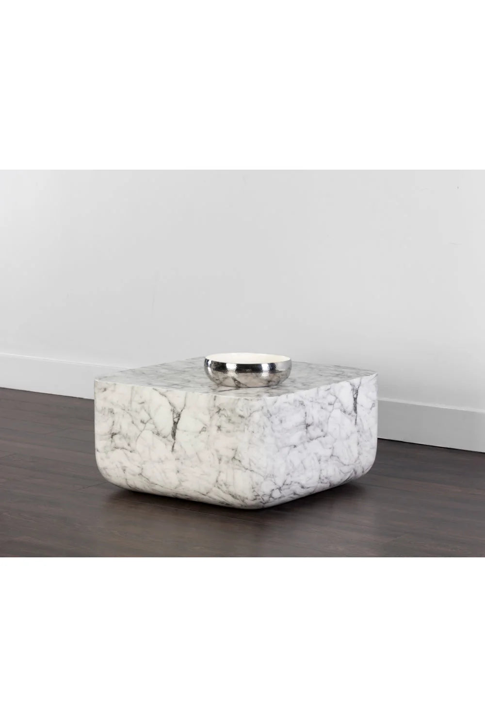 Luxury Marble Look Square Coffee Table Modern Italian Style for Villa