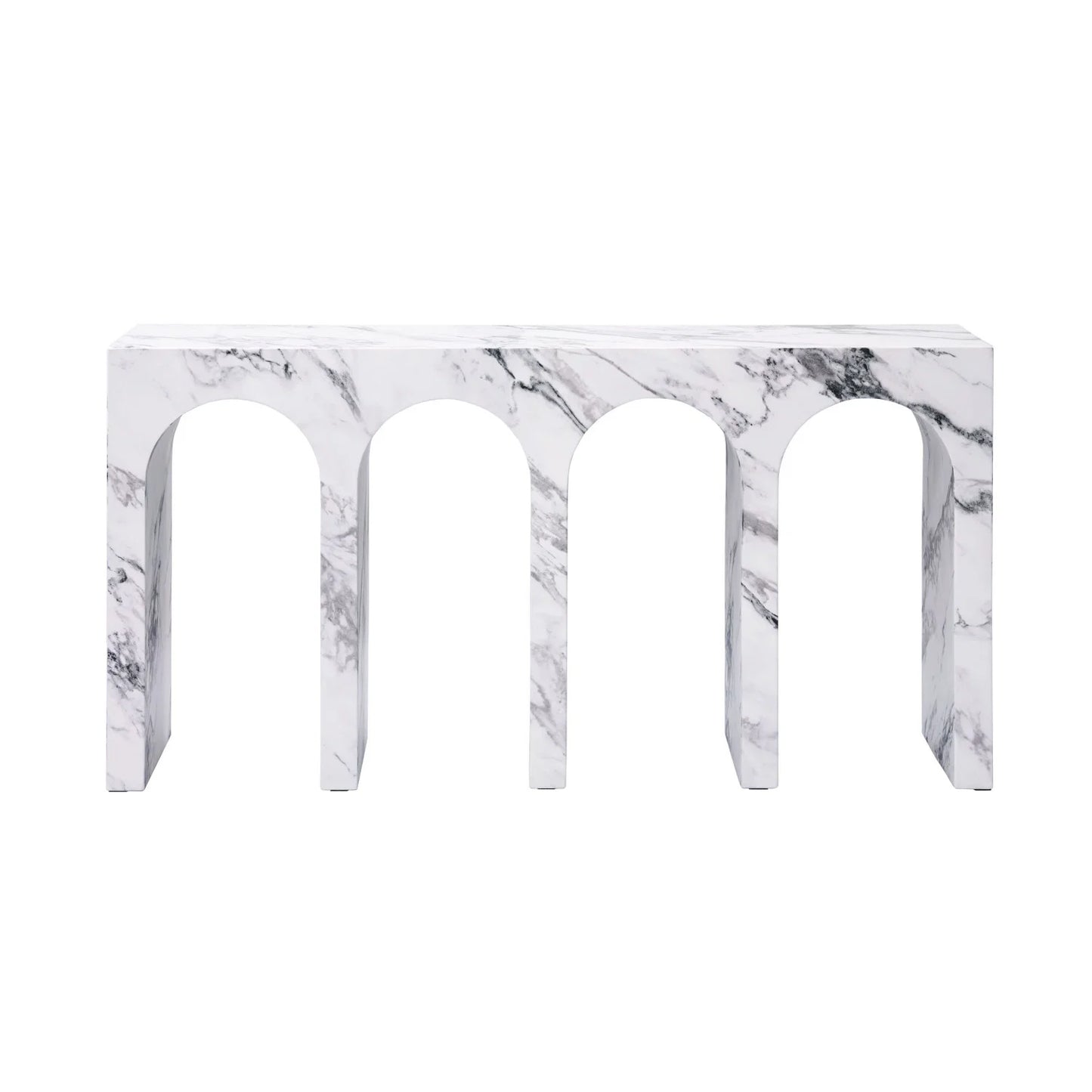 Luxury Marble Look Stone Console Table Modern Italian Style for Villa